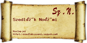 Szedlák Noémi névjegykártya