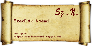 Szedlák Noémi névjegykártya
